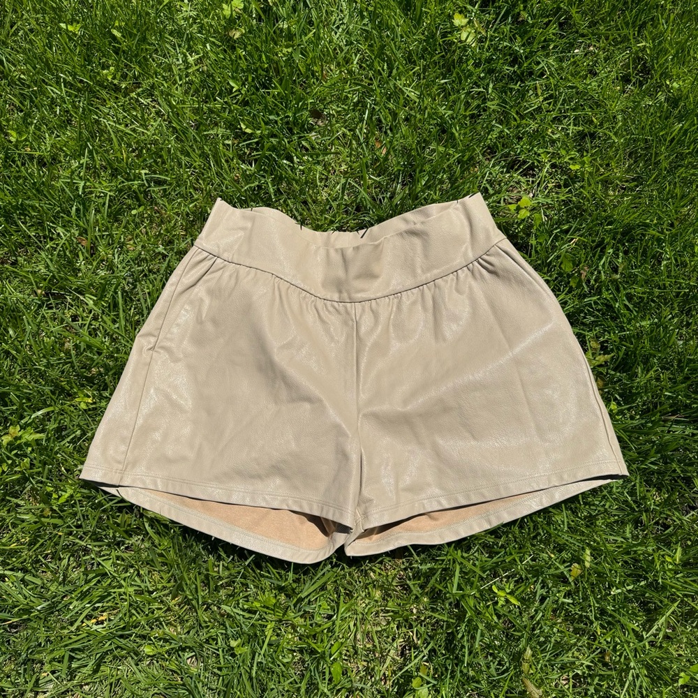 Commando Tan High Waist Shorts Relaxed Fit